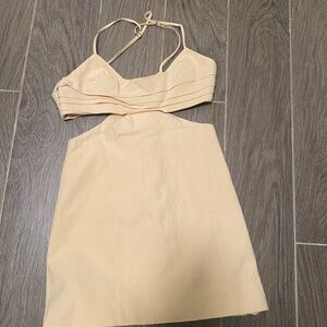 Zara Cream Mini Halter Dress